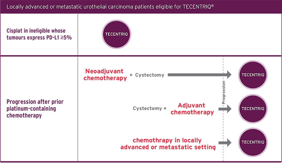 Locally advanced or metastatic urothelial carcinoma patients eligible for TECENTRIQ
