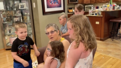 Jill with grandchildren