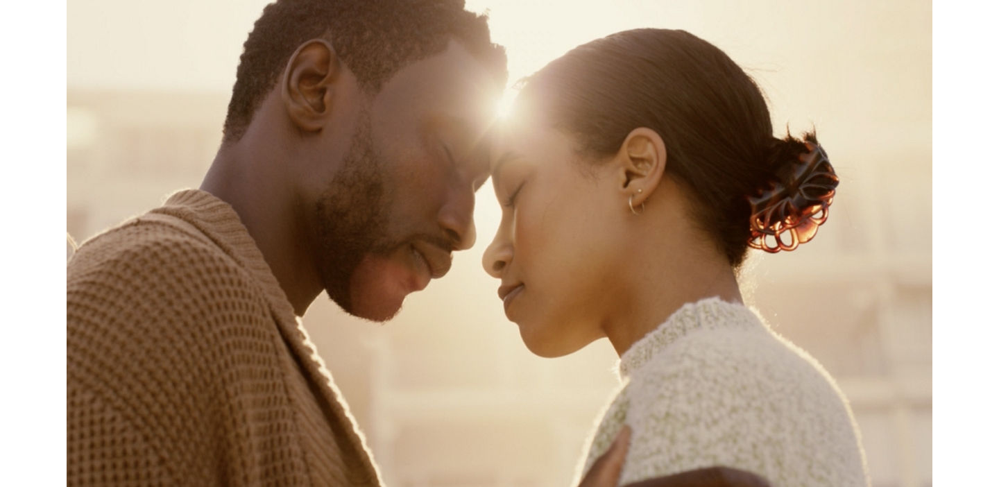 man and woman embracing