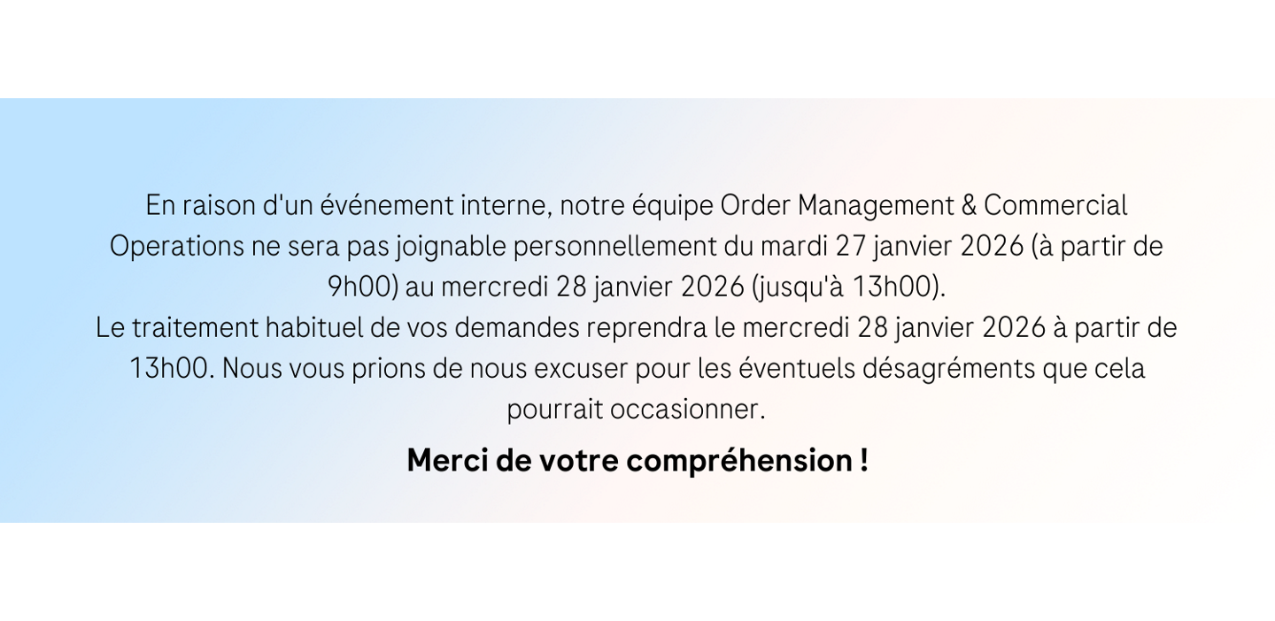 FR-Banner Verfügbarkeit Order Management während JAT