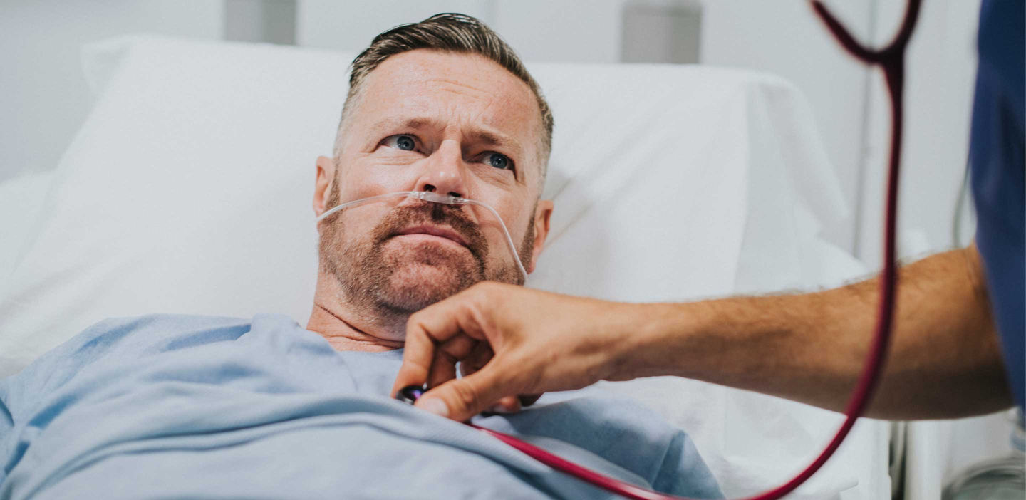 Patient in hospital bed