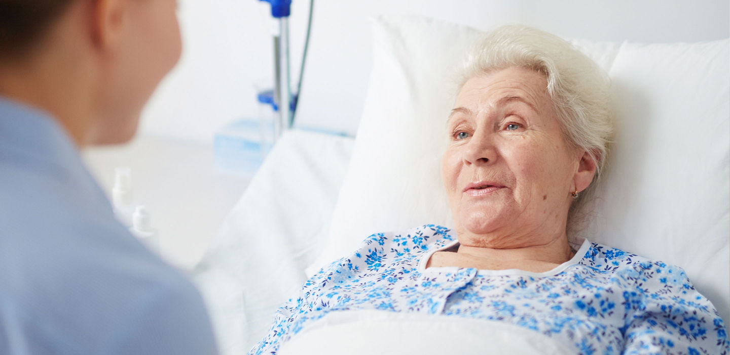 Woman in hospital