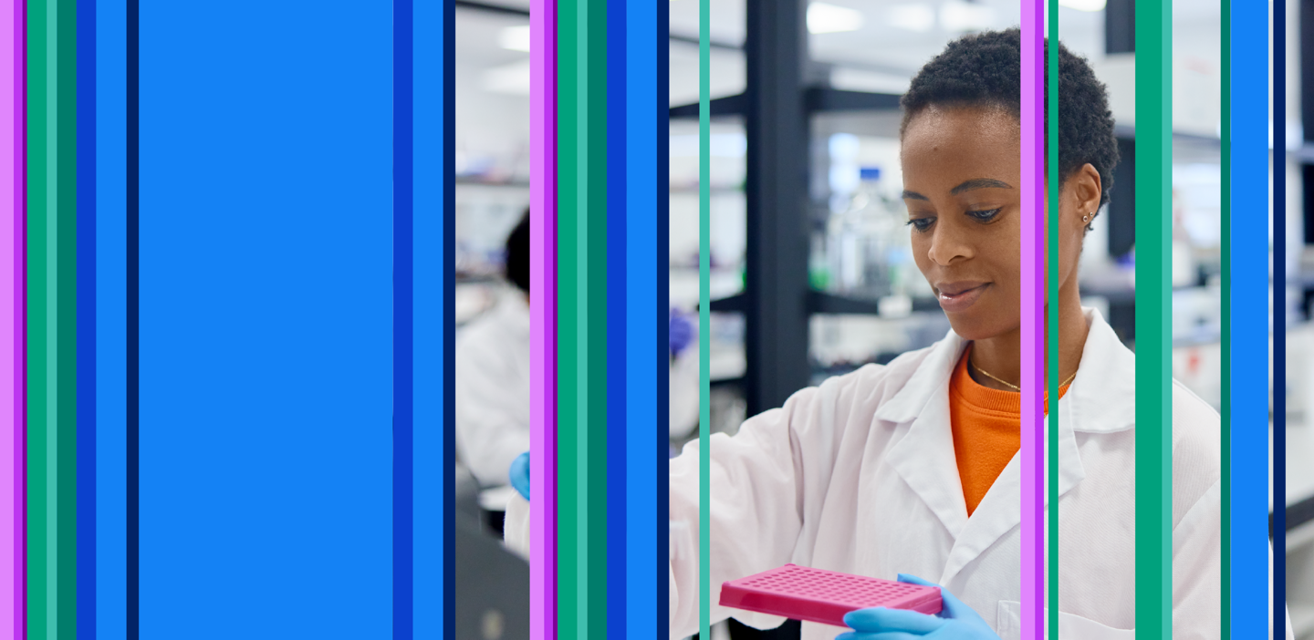 female technician loading samples