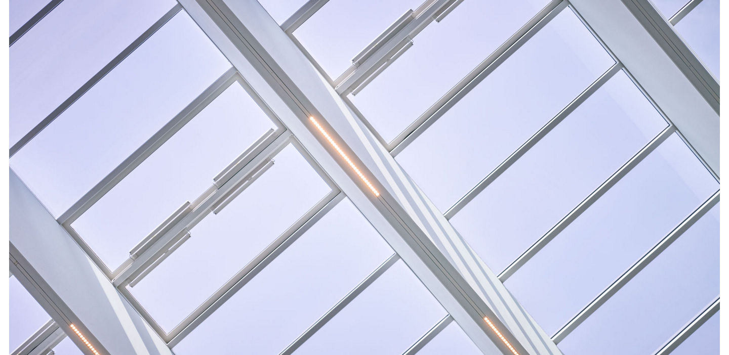 Glass roof of hospital