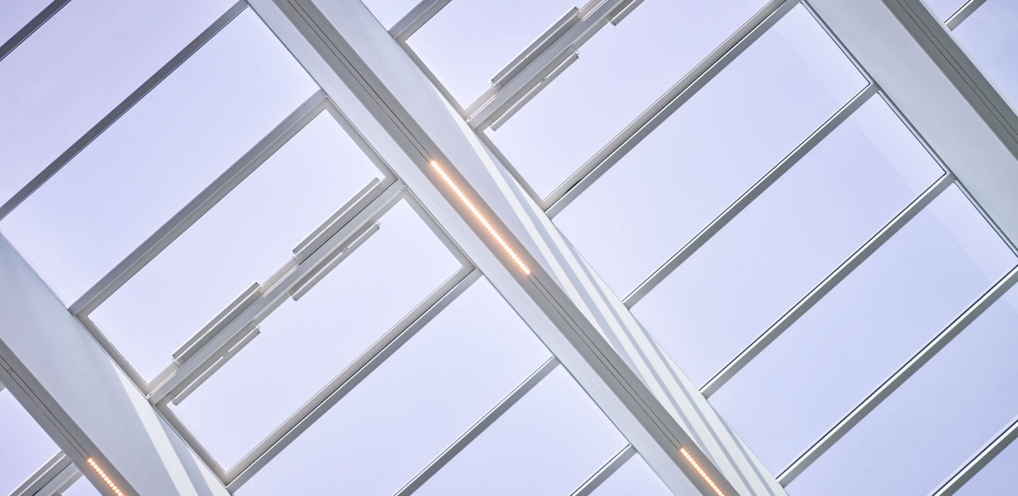 Glass roof of hospital