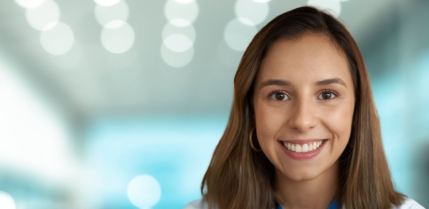 Close up of a Lab scientist's face