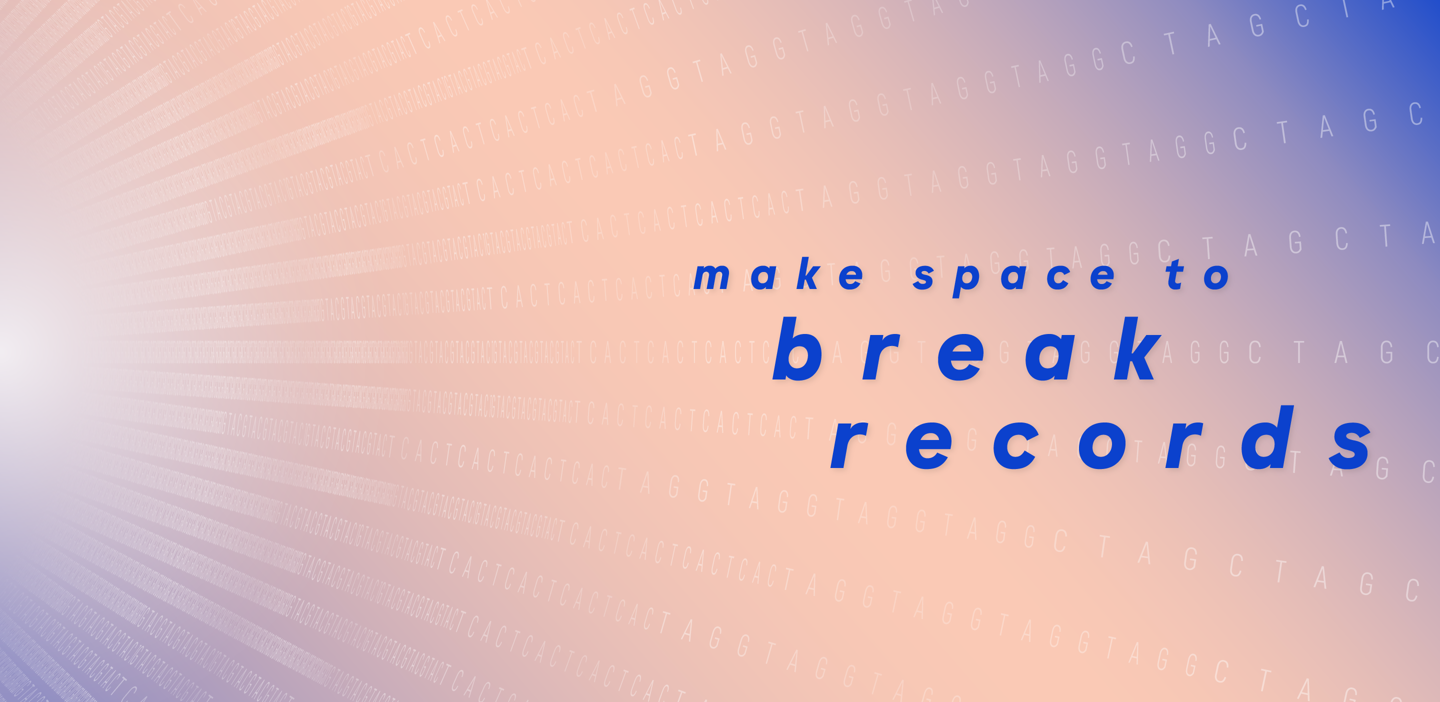 gradient sun rays to highlight text make space to break records