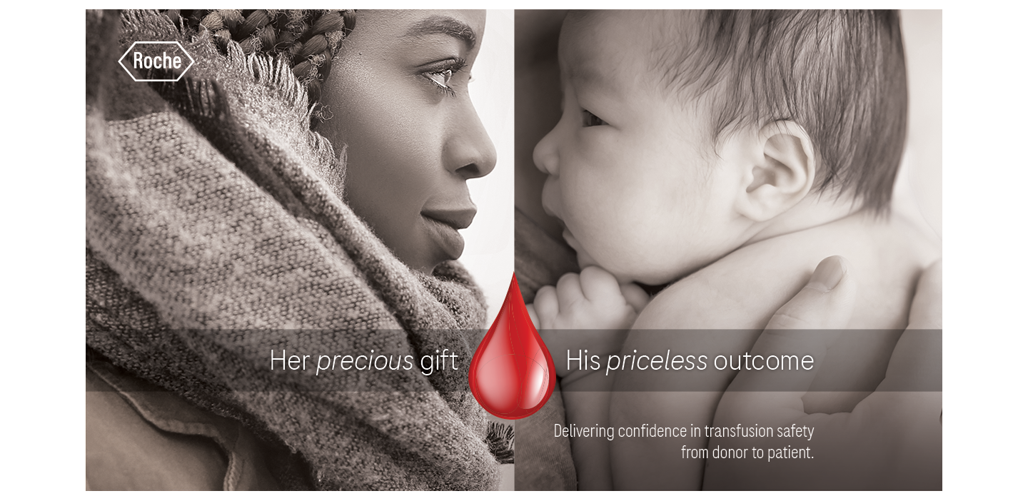Patient and doctor holding hands during blood transfusion