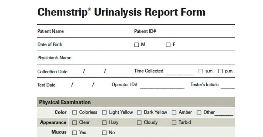 urine test report